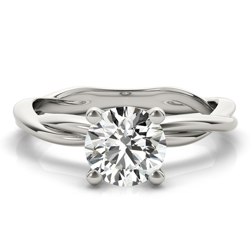 Twisted Vine Round Diamond Solitaire Engagement Ring-VIRABYANI